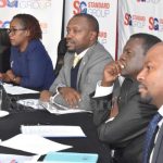 From left: PWC External Auditor Richard Njoroge, SG Group Company Secretary Millicent Ngetich, Group CEO Orlando Lyomu, Board Vice-Chairman Dr Julius Kipngetich and Group Chief Finance Director Joseph Kiruri during the company's 104th AGM. [Samson Wire, Standard]