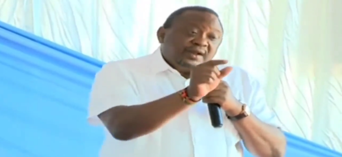 President Uhuru Kenyatta speaks at the Nairobi home of the Magoha family on January 31, 2023.