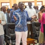 President William Ruto at Sunday service at Siloam Ministry, Bamburi, Mombasa County on January 1, 2023.