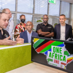 Mpesa Africa's Operations Programme Manager, Jonathan Barnicoat, explains the company's cutting-edge technology to Safaricom CEO Peter Ndegwa, alongside Dejan Kastelic, Group Chief Technology Officer, Sitoyo Lopokoiyit, Managing Director of Mpesa Africa, Esther Waititu, Chief Financial Director, and Morten Bangsgaard Chief Technology Information Officer, gather for an informative session at the M- Pesa Africa headquarters. With a shared commitment to innovation and customer satisfaction during the Mpesa SSOC launch (Mpesa Africa Shared Service Operation Centre).