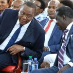 Former President Uhuru Kenyatta and opposition leader Raila Odinga at a past event.