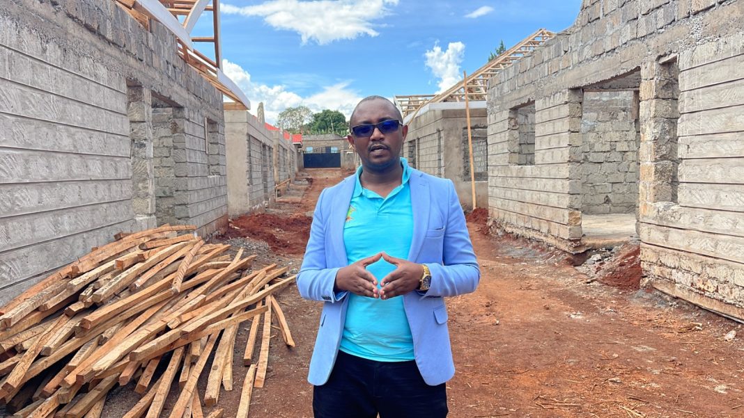 Mizizi Africa Homes CEO George Mburu during an inspection tour of one of the firm's project.