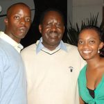 Raila Junior pictured with his father Raila Odinga and wife Yvonne Wambui Kibukosya. [Photo/ Nairobi News]