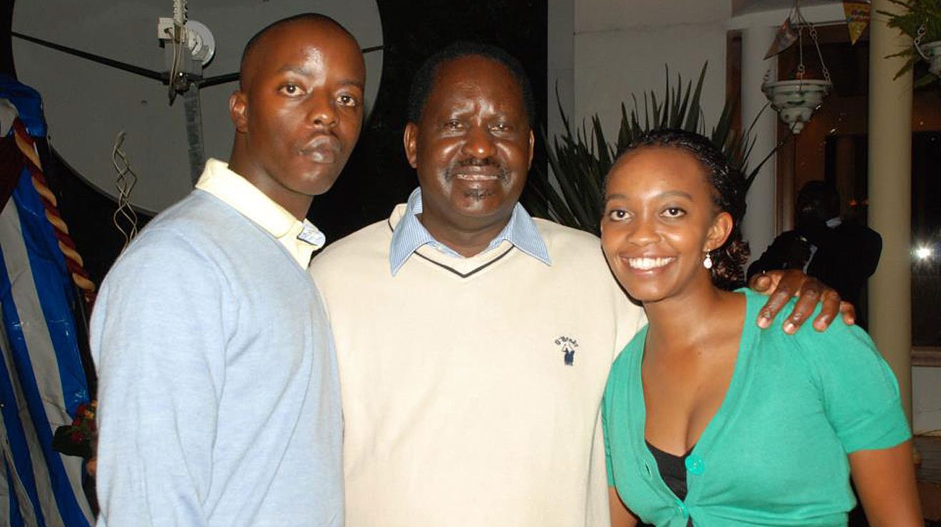 Raila Junior pictured with his father Raila Odinga and wife Yvonne Wambui Kibukosya. [Photo/ Nairobi News]