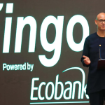 Ecobank Group CEO Jeremy Awori during the launch of the Fingo App at Sarit Centre Expo.