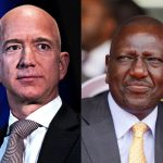 Amazon founder Jeff Bezos (l) and President William Ruto. [Photo/ BT]