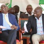 David Lang'at (R) pictured sharing a moment with President William Ruto at a past function. [Photo/ RAG]