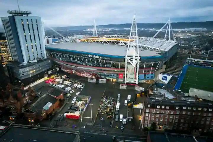 An image of Principality Stadium in Wales, which was posted by a Facebook user claiming it is Bukhungu Stadium.