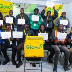 Couriers with their certificate after the Digital Skills for Finance and Business training by Tunapanda