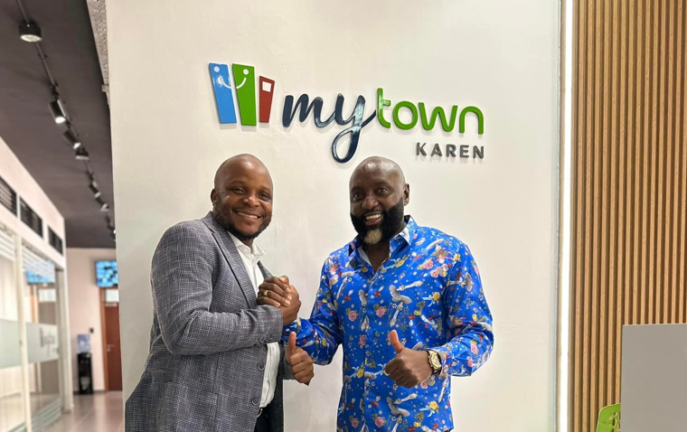 Jalang'o and Mwenda Thuranira at MyTown Mall in Karen