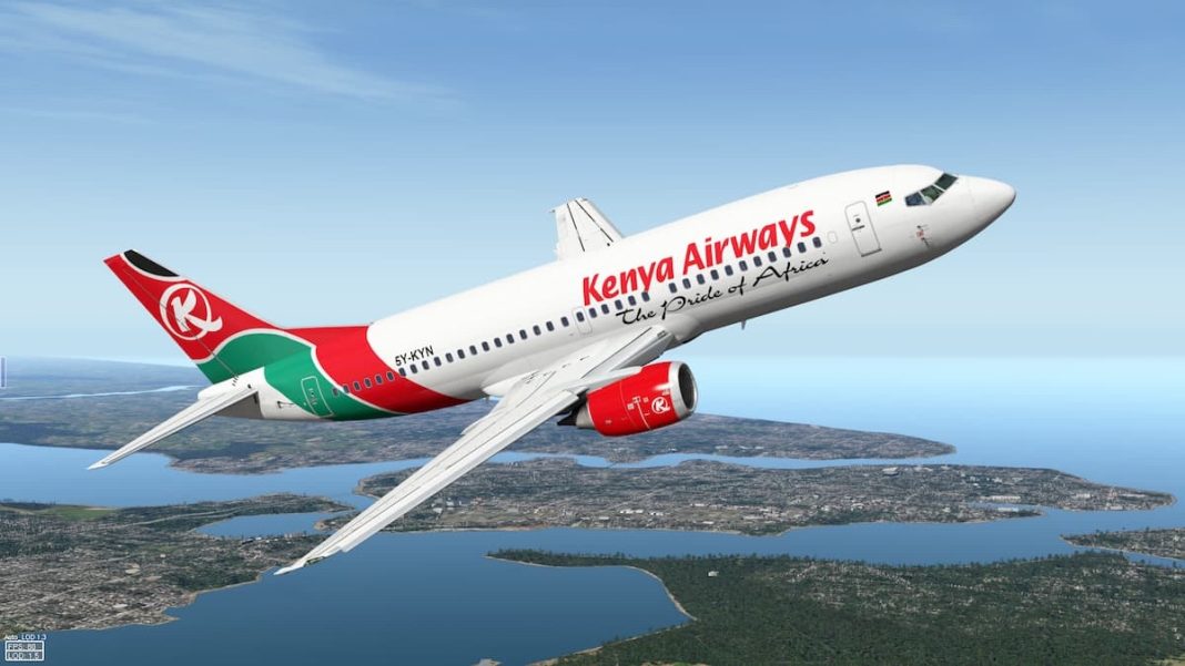 Kenya Airways flight to new york