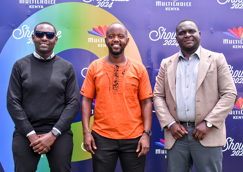 L-R: Head of Programming, MultiChoice Africa Holdings East, West and Southern Africa, Timothy Okwaro, Public Relations Manager MultiChoice Kenya, Elisha Kamau, Capacity Development Officer, Kenya Film Commission, John Kyalo