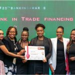 Sidian Bank team as they receive awards at the Think business Awards at the JW Marriot Nairobi Kenya.
