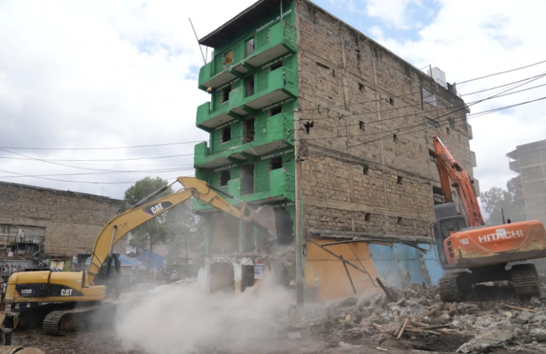 People Feared to Be Trapped After Building Under Demolition Collapses in Nairobi