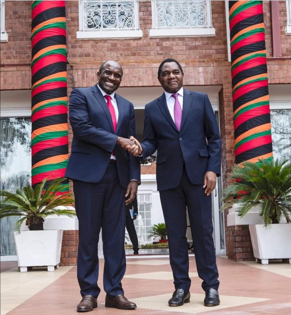 Julius Mwale with Zambia President