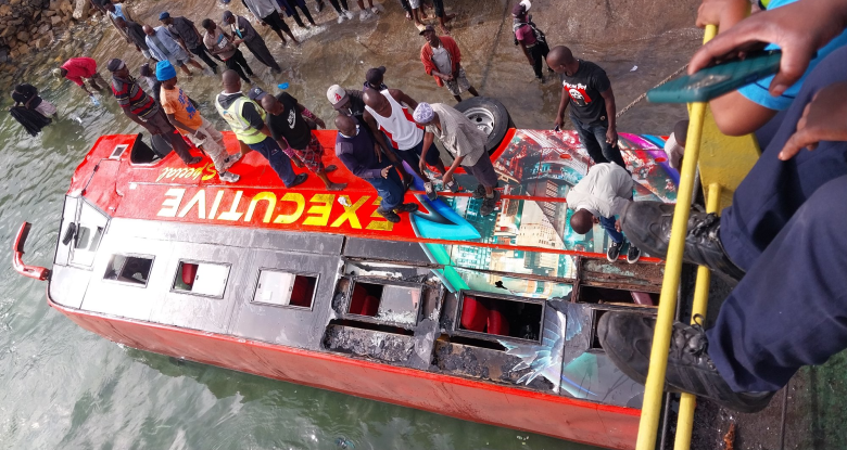 Nine Passengers Hurt as Bus Plunges Into Indian Ocean at Likoni Ferry (Video)