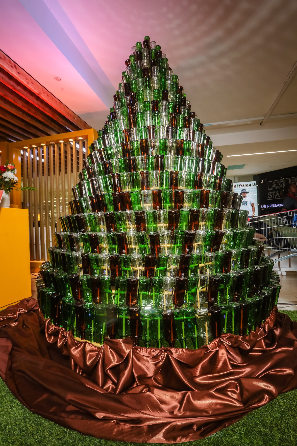 Christmas Tree Made of Recycled Spirit Bottles