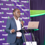 Simon Wafubwa, Enwealth CEO making an opening address at a pension stakeholder breakfast held at the Mercure Hotel in Nairobi on 14th February, 2025
