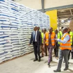 President William Ruto visits an NCPB store with subsidized fertiliser.