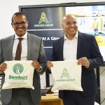 Amsons Group Managing Director Mr Edha Nahdi and Bamburi Cement CEO Mr Mohit Kapoor