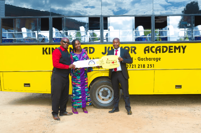 (Left to Right) Mr Robert Mburu & Ms Rahab Wambui - Directors, Kingsmead Junior Academy and Mr David Wangai- Executive Director MyCredit Limited