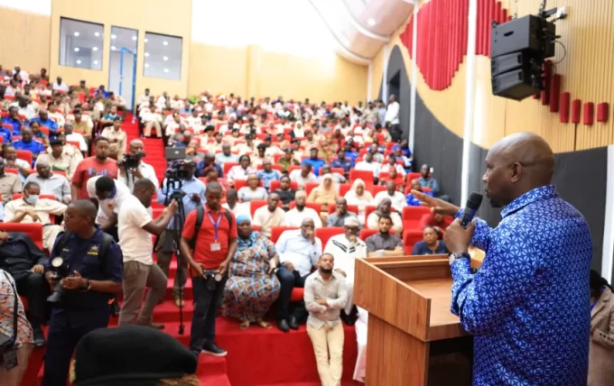 Interior CS Kipchumba Murkomen addresses a Jukwaa la Usalama Forum in Mombasa
