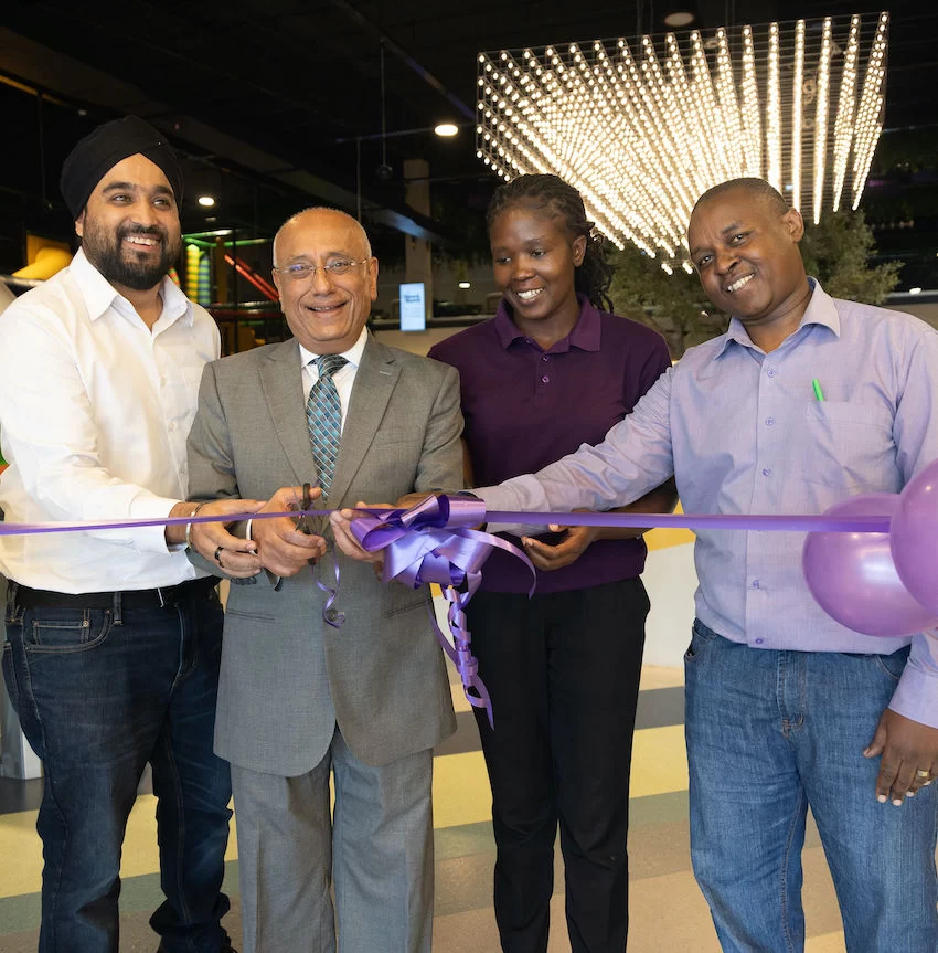 Primrose Management Ltd General Manager Mapreet Kalsi joins MD Jitesh Upadhyay, Customer Service Executive Milka Lusega and Entertainment Manager Francis Muchemi.