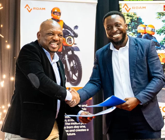 Electric Motorcycles - Official document handover by Bernard Mwonyonyo and Habib Lukaya