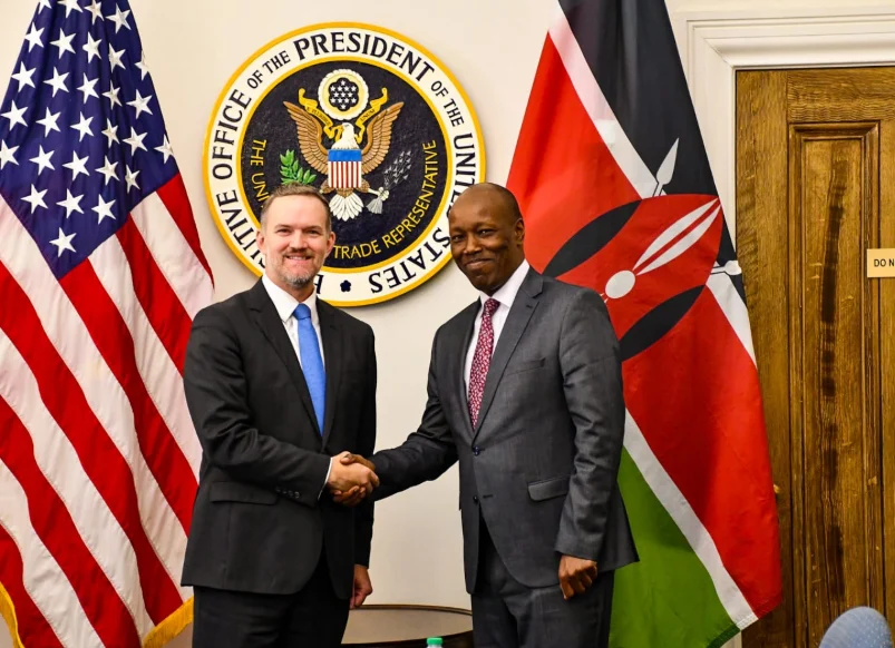 Cabinet Secretary for Investments, Trade and Industry Lee Kinyanjui and U.S. Trade Representative Ambassador Jamieson Greer.