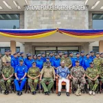 Interior Cabinet Secretary Kipchumba Murkomen with senior police officers in a past event