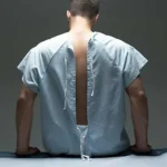 The traditional draughty and backless hospital gown