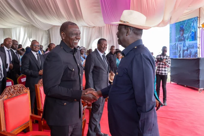 President William Ruto and ODM Party Leader Raila Odinga.