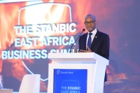 Dr. Joshua Oigara, Regional Chief Executive for East Africa, Standard Bank Group, during the opening of the 3rd Stanbic East Africa Business Summit held in Kampala, Uganda, a premier regional forum focused on unlocking East Africa’s economic potential through trade, investment, and collaboration.