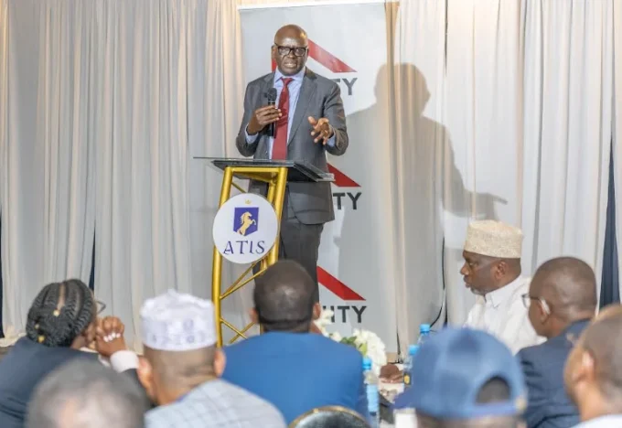 Equity Bank Kenya Managing Director Moses Nyabanda addresses the Eastleigh Business Community during the meeting.