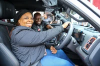 Kenya Power Chairperson Joy Masinde test driving the new BYD Shark 6 Pick Up