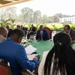 President William Ruto during a meeting with representatives of the apparel industries in Nairobi.