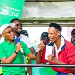 Peter Ndegwa, Safaricom Group CEO engaging customers at the celebration