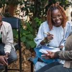 Microsoft researcher Stephanie Nyairo (center) works with local collaborators in Kenya to test how accurately speech models recognize farmers’ spoken questions