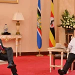 President William Ruto with his counterpart Uganda's Yoweri Museveni in a past meeting