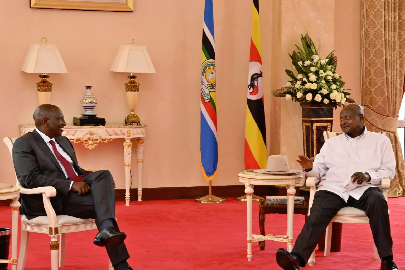 President William Ruto with his counterpart Uganda's Yoweri Museveni in a past meeting