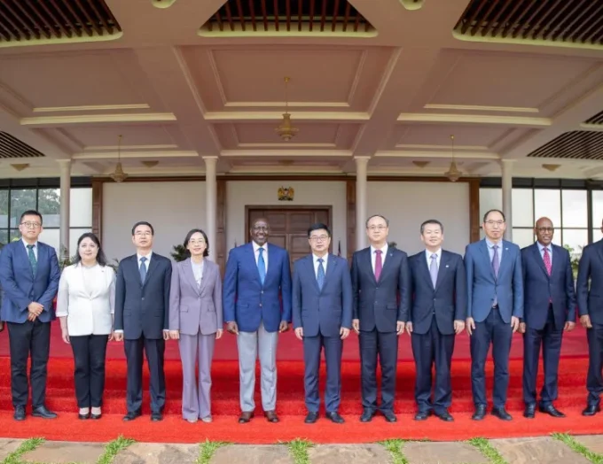 President William Ruto when he met a delegation from China.