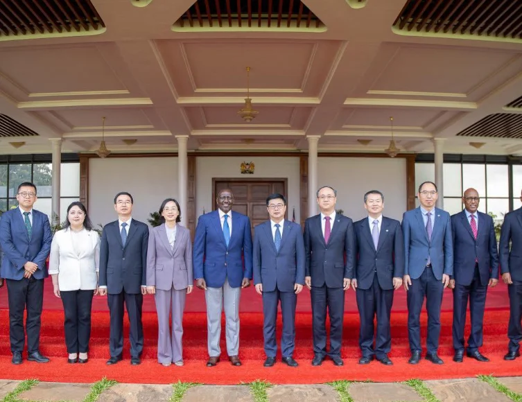 President William Ruto when he met a delegation from China.