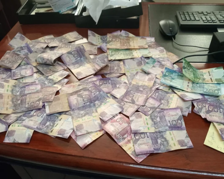 Bribes seized by EACC. PHOTO/@EACCKenya/X