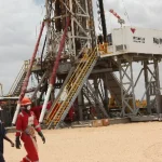 Oil rig at the Ngamia-1 well in the Lokichar basin.