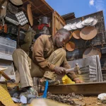 John Otieno at his Jua Kali workshop in Kamukunji.