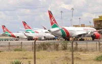 KQ planes at the JKIA airport.