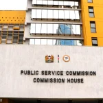 A frontview of Public Service Commission offices in Nairobi.