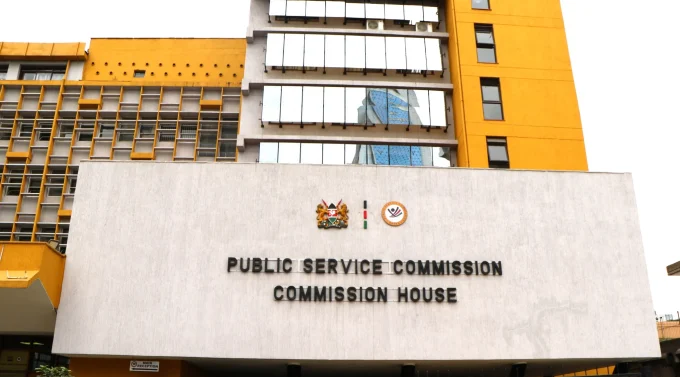 A frontview of Public Service Commission offices in Nairobi.