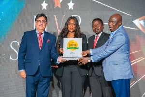 Superbrands recognizes Simba SC of Tanzania as the MVP at the 9th Tribute Awards. Receieng the award is Zubeda Sakuru CEO of Simba SC