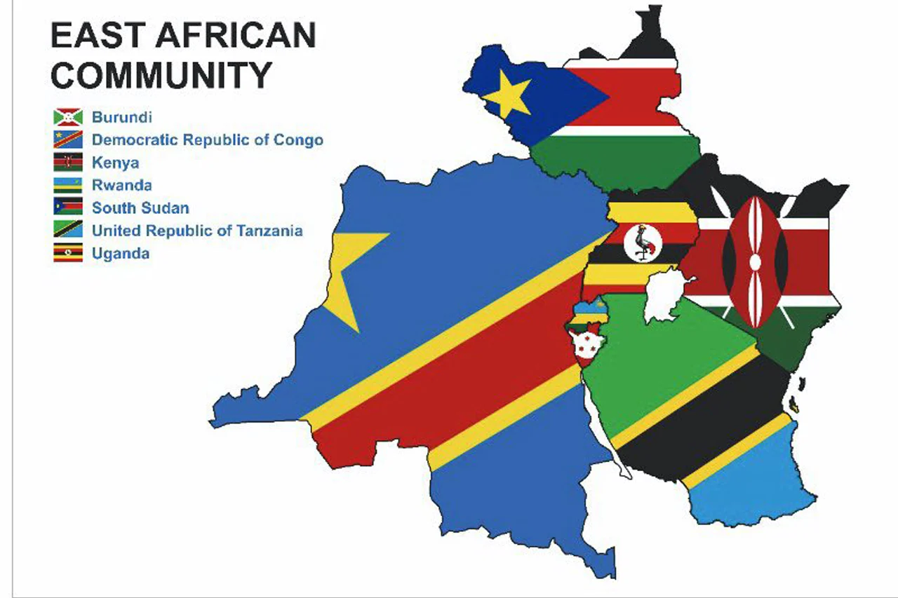 new east african community map